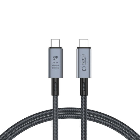 Tech-Protect 8K Ultraboost 40GBPS / PD 240W USB-C til USB-C Kabel 1m - Sort