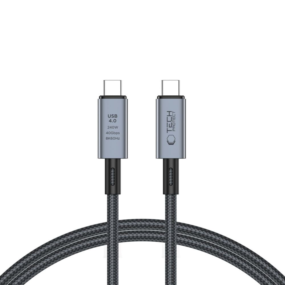 Tech-Protect 8K Ultraboost 40GBPS / PD 240W USB-C til USB-C Kabel 2m - Sort