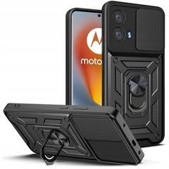 Motorola Edge 50 Fusion Tech-Protect Camshield m. Magnetisk Fingerring & Ståfunktion - Sort