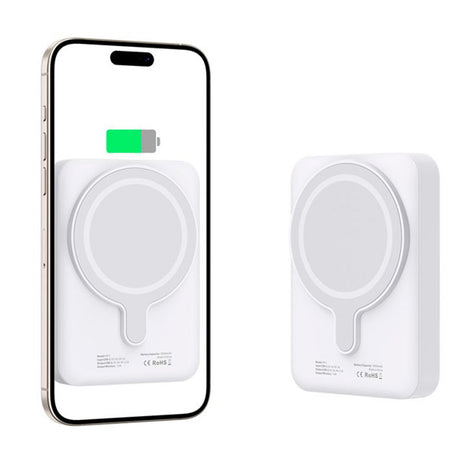 Tech-Protect LifeMag Trådløs & Magnetisk Powerbank 10000 mAh - MagSafe Kompatibel - Hvid
