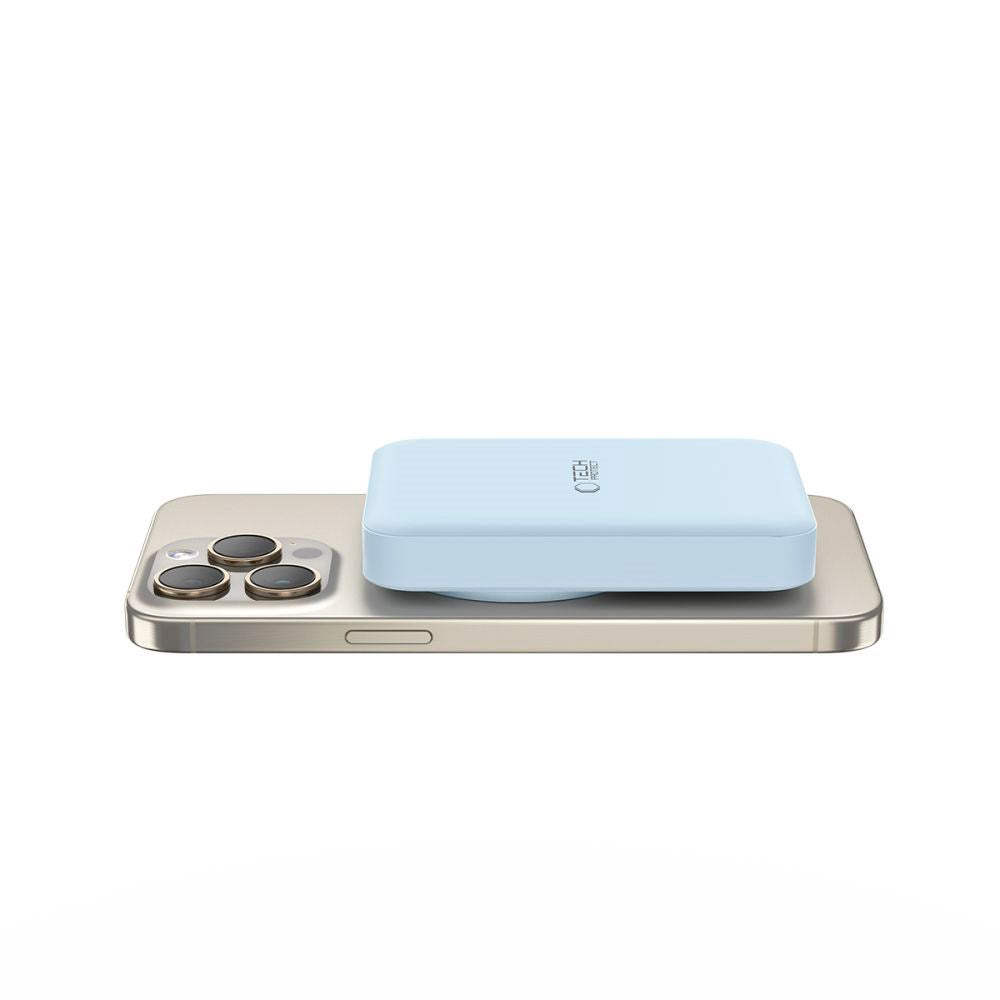 Tech-Protect LifeMag Trådløs & Magnetisk Powerbank 10000 mAh - MagSafe Kompatibel - Blå
