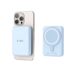 Tech-Protect Trådløs & Magnetisk Powerbank 10000 mAh - MagSafe Kompatibel - Blå