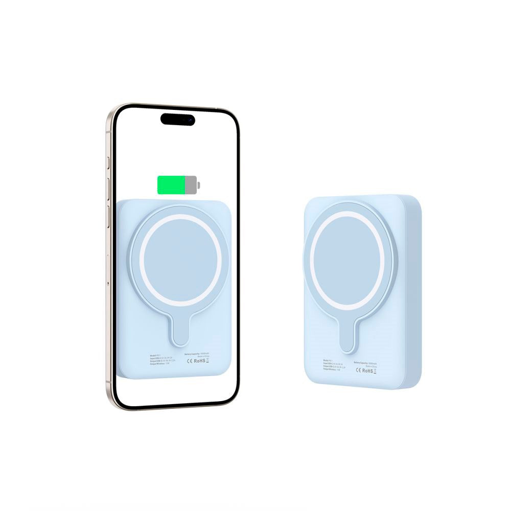 Tech-Protect LifeMag Trådløs & Magnetisk Powerbank 10000 mAh - MagSafe Kompatibel - Blå