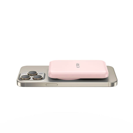 Tech-Protect LifeMag Trådløs & Magnetisk Powerbank 5000 mAh - MagSafe Kompatibel - Lyserød