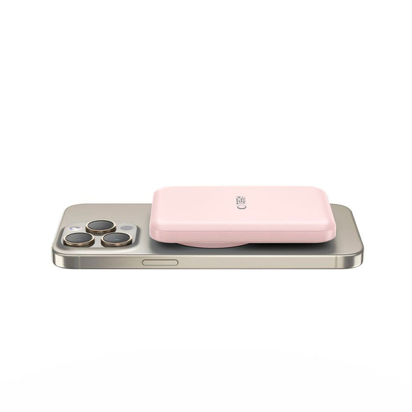 Tech-Protect LifeMag Trådløs & Magnetisk Powerbank 5000 mAh - MagSafe Kompatibel - Lyserød