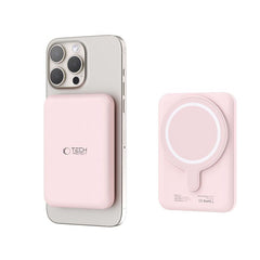 Tech-Protect LifeMag Trådløs & Magnetisk Powerbank 5000 mAh - MagSafe Kompatibel - Lyserød