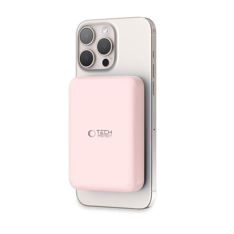 Tech-Protect LifeMag Trådløs & Magnetisk Powerbank 10000 mAh - MagSafe Kompatibel - Lyserød