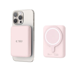 Tech-Protect LifeMag Trådløs & Magnetisk Powerbank 10000 mAh - MagSafe Kompatibel - Lyserød