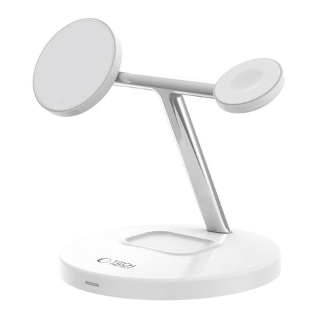 Tech-Protect A35 3-in-1 Trådløs Oplader 15W - MagSafe Kompatibel - Hvid
