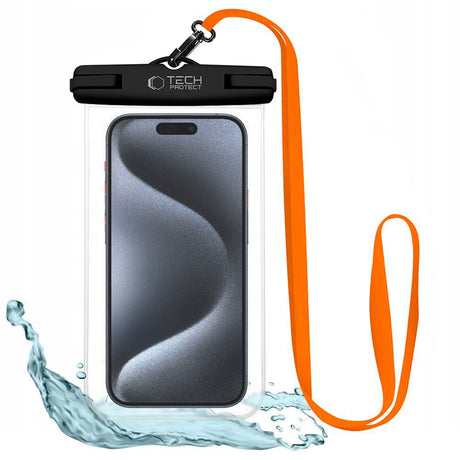 Tech-Protect Universal Vandtæt Case Etui - Sort / Gennemsigtig (Maks. Mobil: 175 x 100 mm)