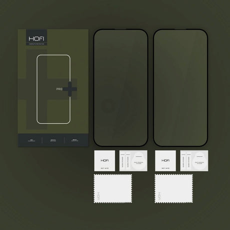 iPhone 17 Pro / 16 Pro Hofi Glass Pro+ Hærdet Glas Skærmbeskyttelse - Case Friendly - 2-Pak - Sort Kant