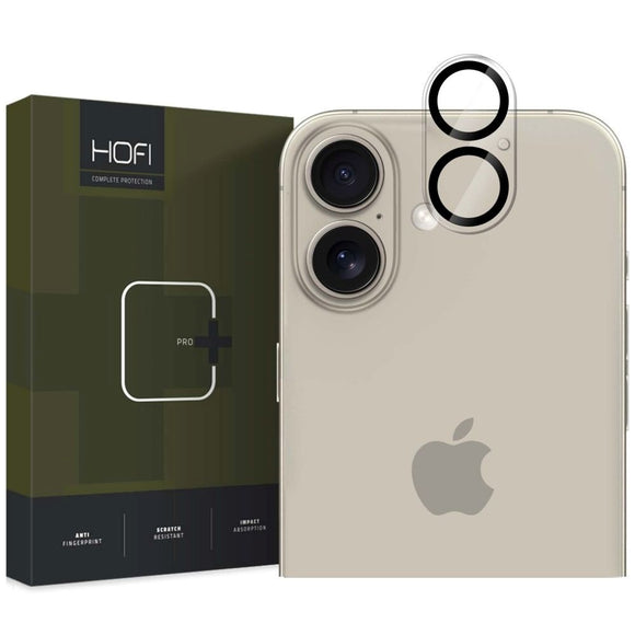 iPhone 16 / 16 Plus Hofi Cam Pro+ Beskyttelsesglas til Kameralinse - Gennemsigtig / Sort