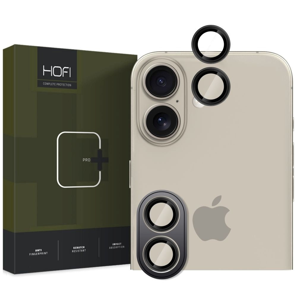 iPhone 16 / 16 Plus HOFI Camring Pro+ - Kameralinse Glas - Sort