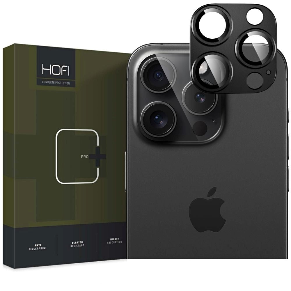 iPhone 16 Pro / 16 Pro Max HOFI Fullcam Pro+ Metalplade & Hærdet Glas Beskyttelse til Bagsidekamera - Sort