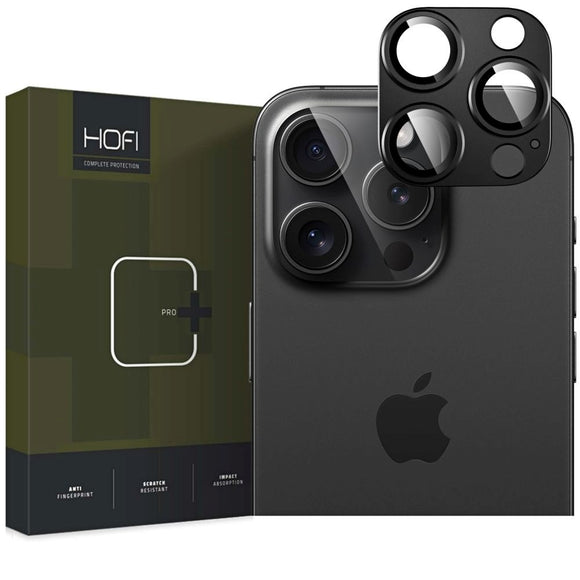 iPhone 16 Pro / 16 Pro Max HOFI Fullcam Pro+ Metalplade & Hærdet Glas Beskyttelse til Bagsidekamera - Sort
