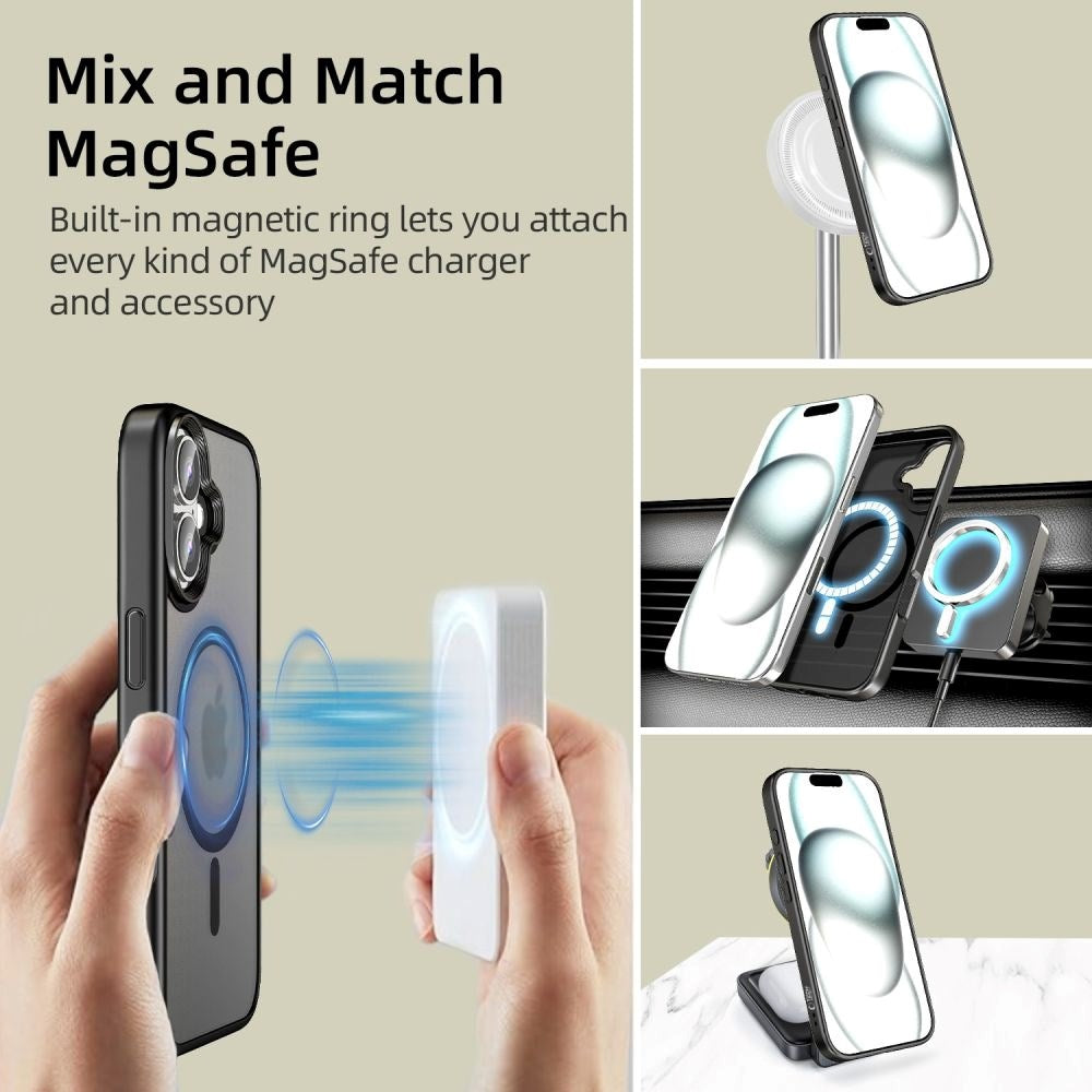 iPhone 16 Tech-Protect MagMat Cover - MagSafe Kompatibel - Mat Sort