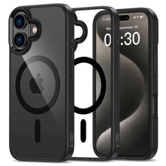 iPhone 16 Plus Tech-Protect Magmat Cover - MagSafe Kompatibel - Gennemsigtig / Sort