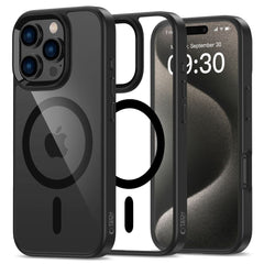 iPhone 16 Pro Tech-Protect MagMat Cover - MagSafe Kompatibel - Gennemsigtig / Sort