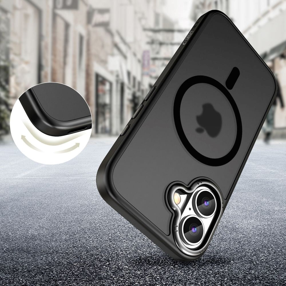 iPhone 16 Tech-Protect MagEdge Hybrid Cover - MagSafe Kompatibel - Gennemsigtig / Mat Sort