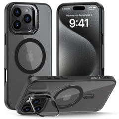 iPhone 16 Pro Tech-Protect Magstand Cover - MagSafe Kompatibel - Mat Sort