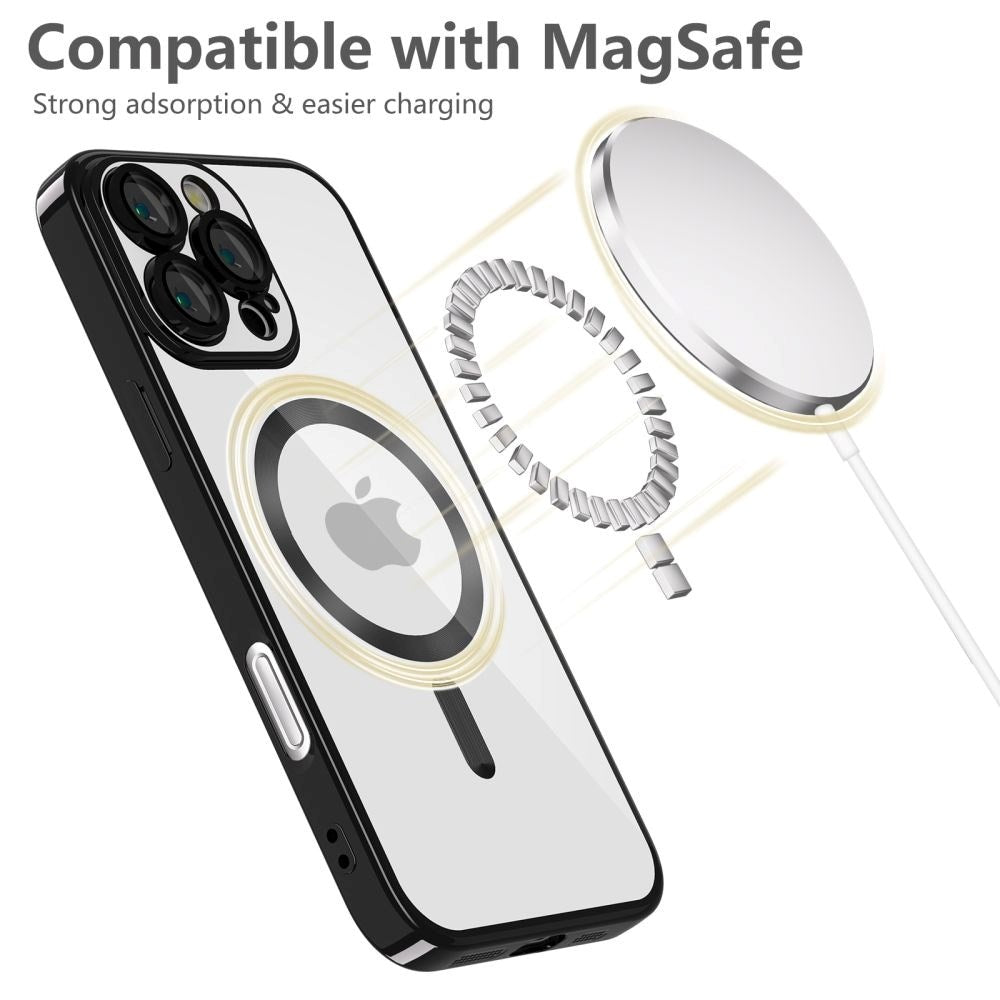 iPhone 16 Pro Tech-Protect Magflex Cover - MagSafe Kompatibel - Gennemsigtig / Sort