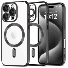 iPhone 16 Pro Tech-Protect Magflex Cover - MagSafe Kompatibel - Gennemsigtig / Sort