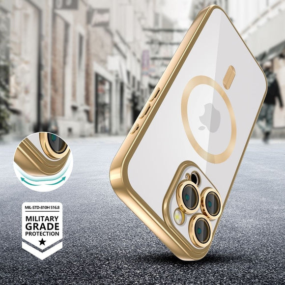 iPhone 16 Pro Tech-Protect Magflex Cover - MagSafe Kompatibel - Gennemsigtig / Guld