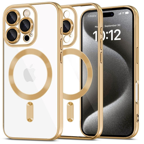 iPhone 16 Pro Max Tech-Protect Magmat Cover - MagSafe Kompatibel - Gennemsigtig / Guld