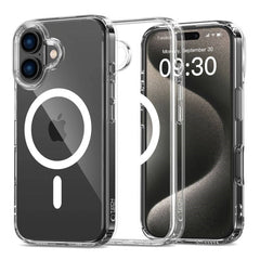iPhone 16 Tech-Protect Flexair Hybrid Cover - MagSafe Kompatibel - Gennemsigtig