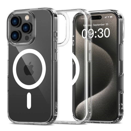 iPhone 16 Pro Tech-Protect Flexair Hybrid Cover - MagSafe Kompatibel - Gennemsigtig