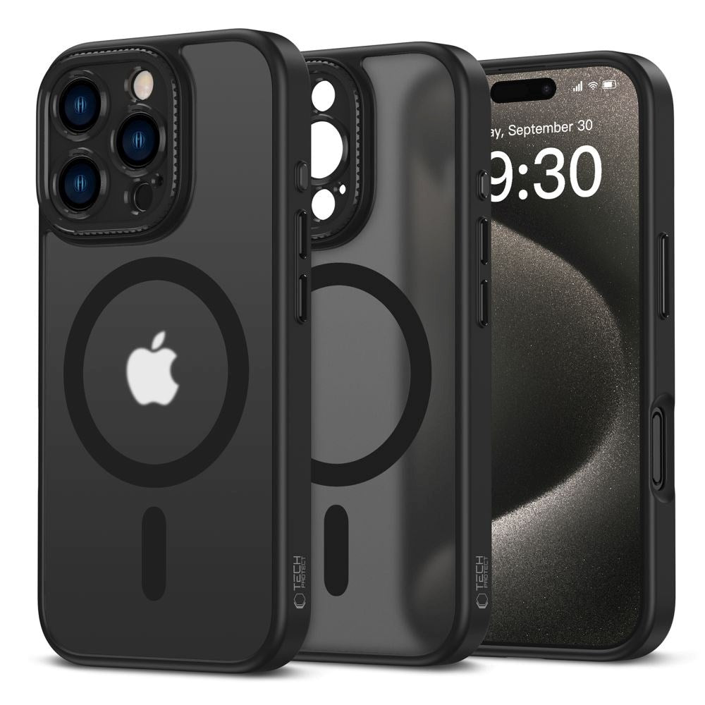 iPhone 16 Pro Tech-Protect Magcam Cover - MagSafe Kompatibel - Mat Sort