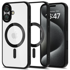 iPhone 16 Tech-Protect Magflex Cover - MagSafe Kompatibel - Gennemsigtig / Satin Sort
