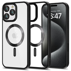 iPhone 16 Pro Tech-Protect Magflex Cover - MagSafe Kompatibel - Gennemsigtig / Satin Sort