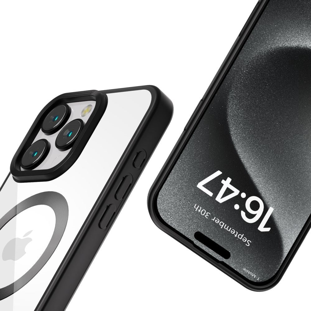 iPhone 16 Pro Max Tech-Protect Magflex Cover - MagSafe Kompatibel - Gennemsigtig / Satin Sort