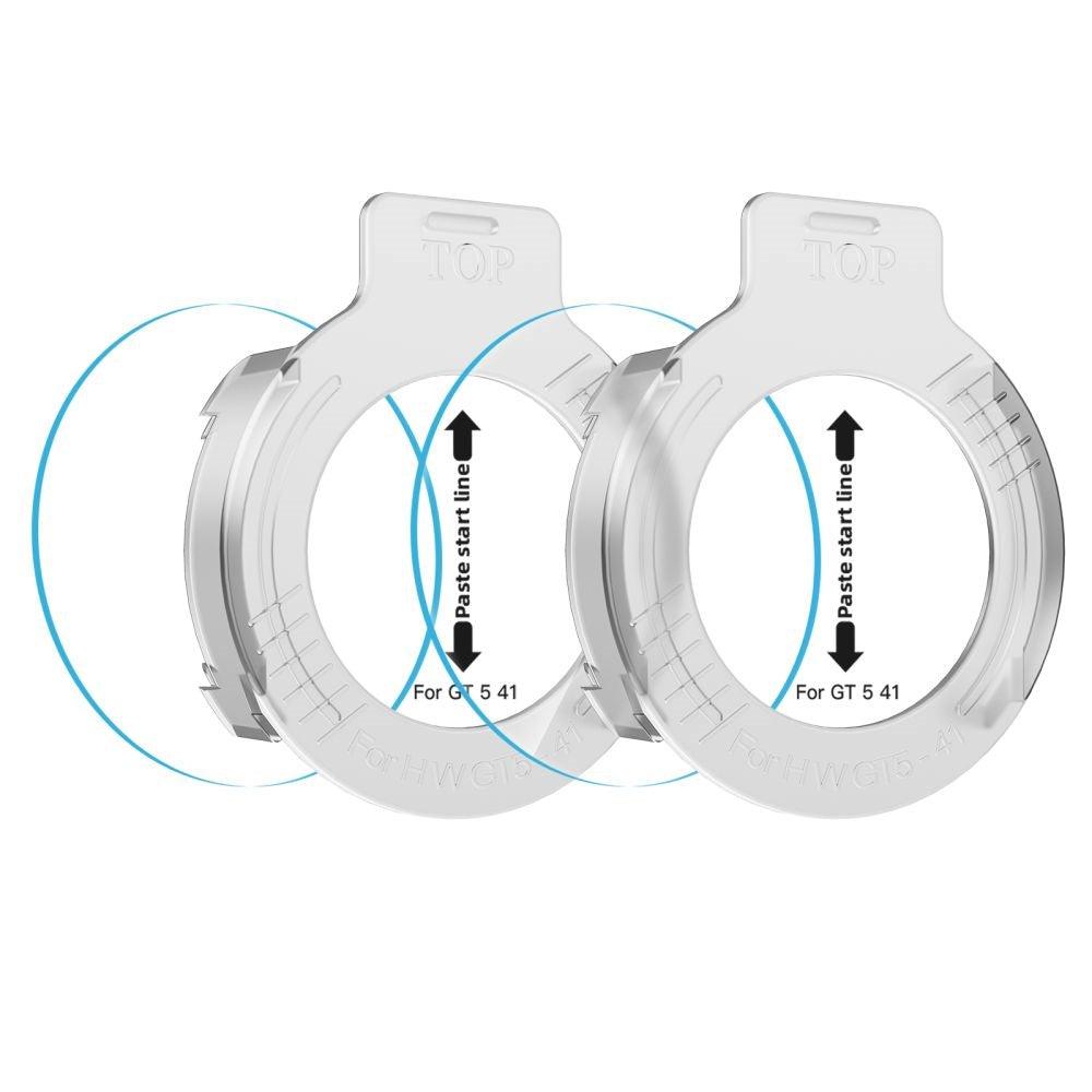 Huawei Watch GT 5 (41mm) Tech-Protect Easy Set+ Skærmbeskyttelsessæt m. Monteringsramme - 2 stk. - Gennemsigtig