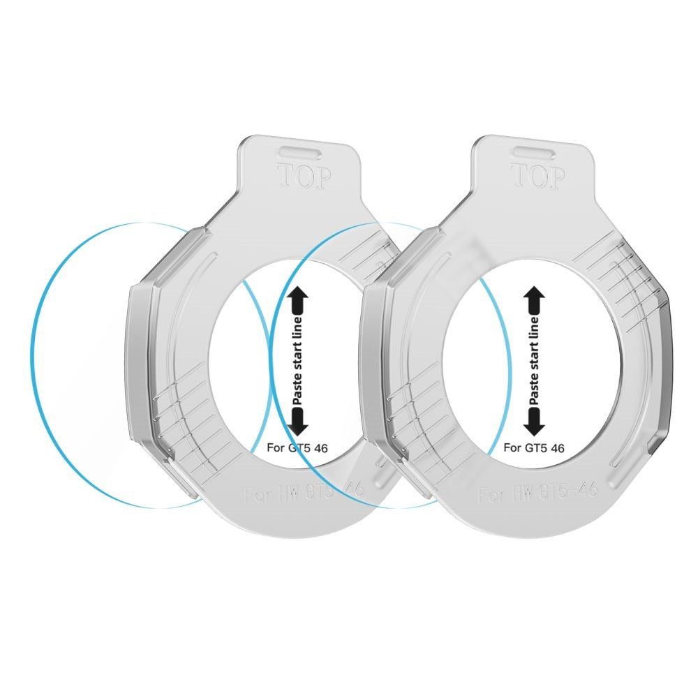 Huawei Watch GT 5 (46mm) Tech-Protect Easy Set+ Skærmbeskyttelsessæt m. Monteringsramme - 2 stk. - Gennemsigtig
