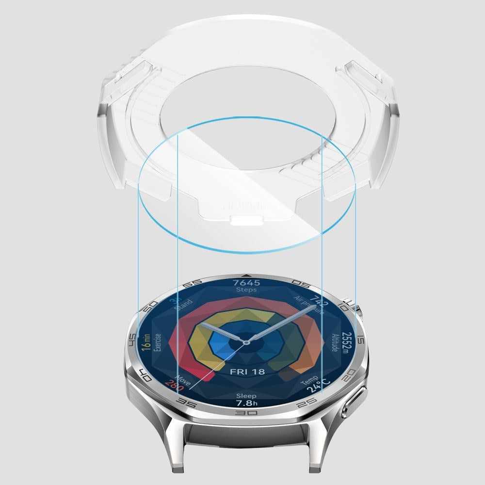 Huawei Watch GT 5 (46mm) Tech-Protect Easy Set+ Skærmbeskyttelsessæt m. Monteringsramme - 2 stk. - Gennemsigtig