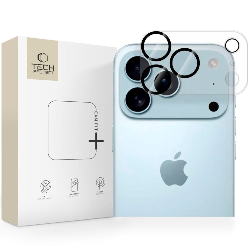 iPhone 17 Pro Max Tech-Protect Cam Fit+ Kameralinsebeskyttelsesglas - Gennemsigtig