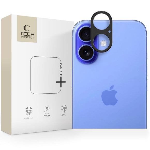 iPhone 17 Tech-Protect CamAlloy Fit+ Kameralinsebeskyttelsescover - Sort