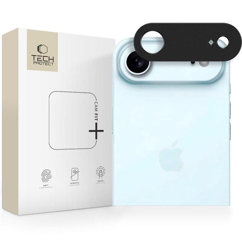 iPhone Air Tech-Protect CamAlloy Fit+ Kameralinsebeskyttelsescover - Sort
