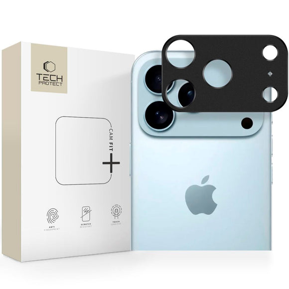 iPhone 17 Pro Tech-Protect CamAlloy Fit+ Kameralinsebeskyttelsescover - Sort