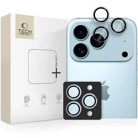 iPhone 17 Pro / 17 Pro Max / 16 Pro / 16 Pro Max / 15 Pro / 15 Pro Max / 14 Pro / 14 Pro Max Tech-Protect Camring Fit+ Kameralinsebeskyttelse - Gennemsigtig