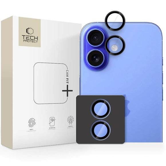 iPhone 17 Tech-Protect Camring Fit+ Kameralinsebeskyttelse - Sort