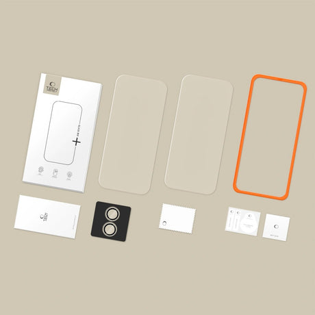 iPhone 17 Tech-Protect Easy Set+ Beskyttelsessæt m. Skærmbeskyttelsesglas & Kameralinsebeskyttelsesglas - Gennemsigtig