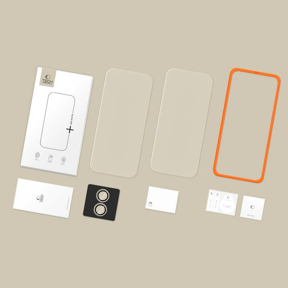 iPhone 17 Tech-Protect Easy Set+ Beskyttelsessæt m. Skærmbeskyttelsesglas & Kameralinsebeskyttelsesglas - Gennemsigtig