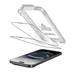iPhone Air Tech-Protect Quick Set+ Skærmbeskyttelsesglas - 2 stk - Gennemsigtig / Sort Kant