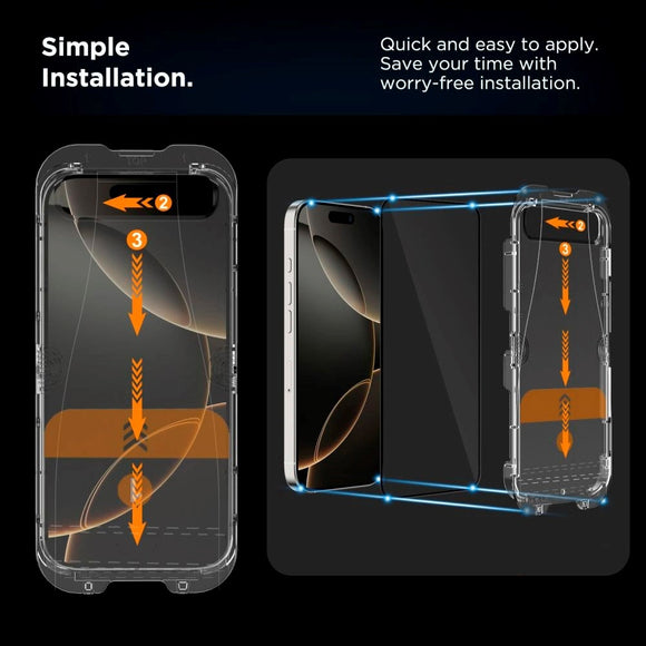 iPhone 17 Pro Tech-Protect Quick Set+ Skærmbeskyttelsesglas - 2 stk - Gennemsigtig / Sort Kant