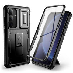 Samsung Galaxy S25+ (Plus) Tech-Protect Kevlar Pro Hårdt Plastik Cover m. Skærmbeskyttelse & Kickstand - Sort