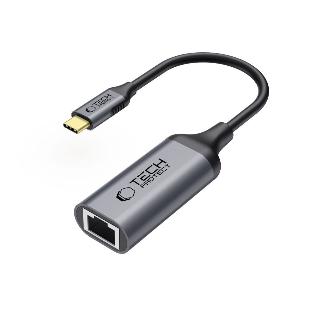 USB-C til Ethernet RJ45 Adapter Tech-Protect Ultraboost - 1000Mbps - Sort