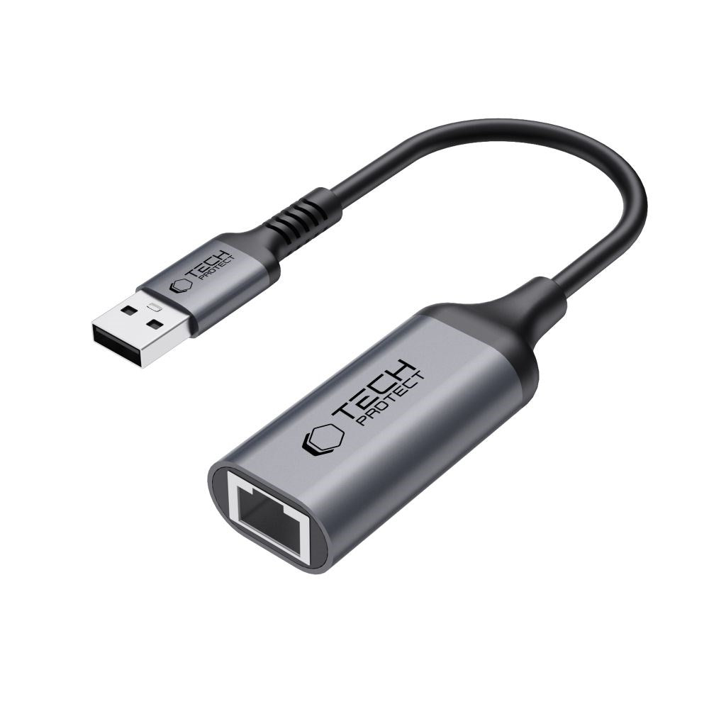USB-A til Ethernet RJ45 Adapter Tech-Protect UltraBoost - 1000Mbps - Sort